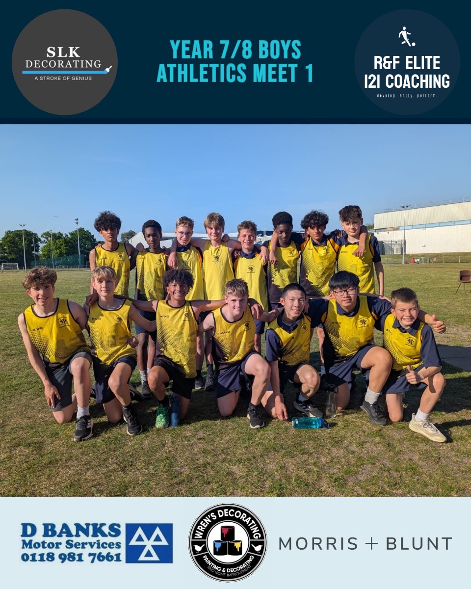 Congratulations to the Junior boys athletics teams who competed this afternoon at Bracknell. 

Some notable performances from: 
Eliakim - 1st in 75m 
Gilbert - 1st in 75m 
Marquis - 1st in Shot 
Ephraim - 2nd in 150m 
Rishik - 2nd in 150m 
Fergus - 3rd in 1,000m