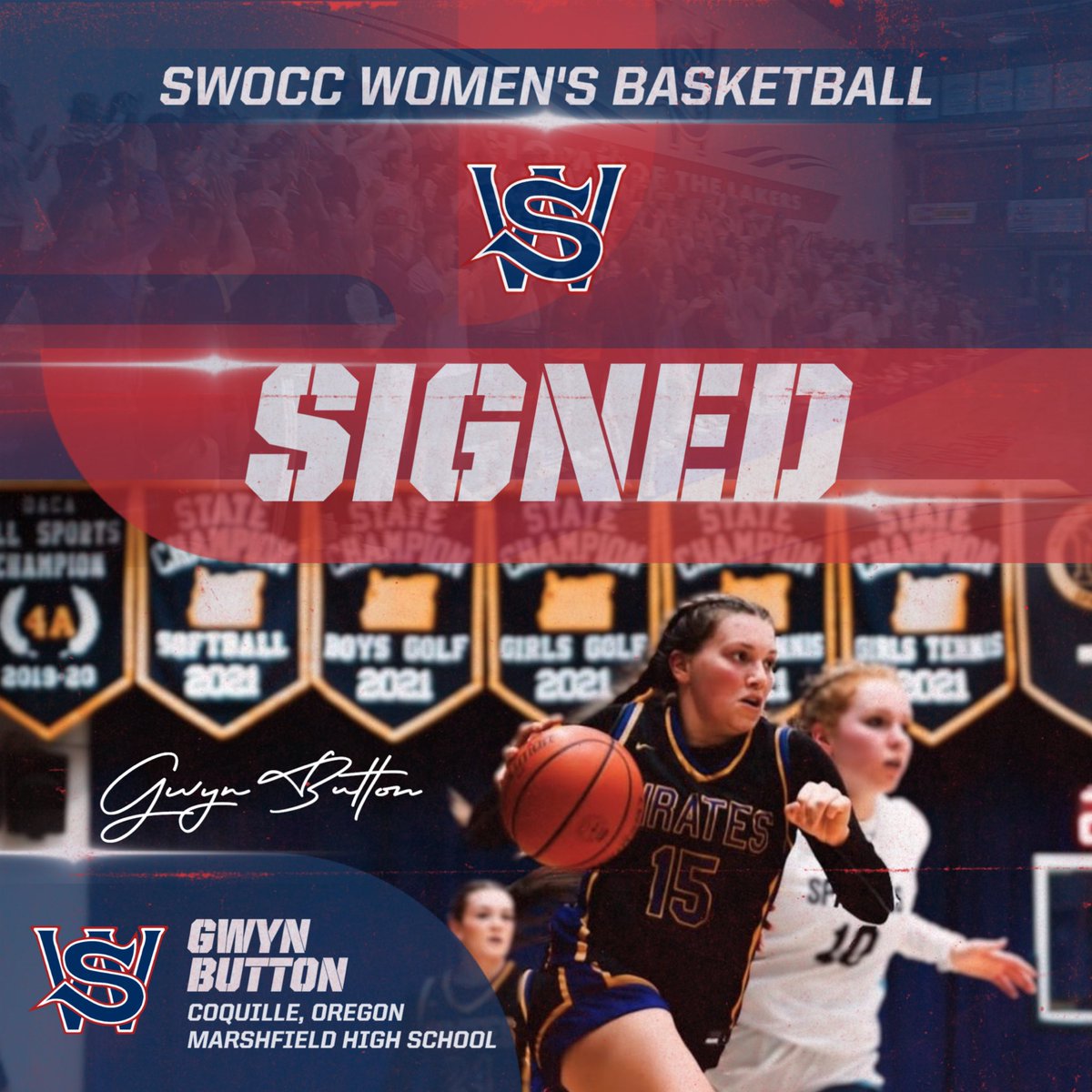 ❗️Welcome To Laker Nation❗️

Staying Home!!
Coquille, OR ➡️ Coos Bay, OR 
🖊 Gwyn Button

Excited to have Gwyn on campus in the fall. Great Day To Be A Laker!!

#thelakernation #SWOCCwbb #swoccathletics #SWOCC