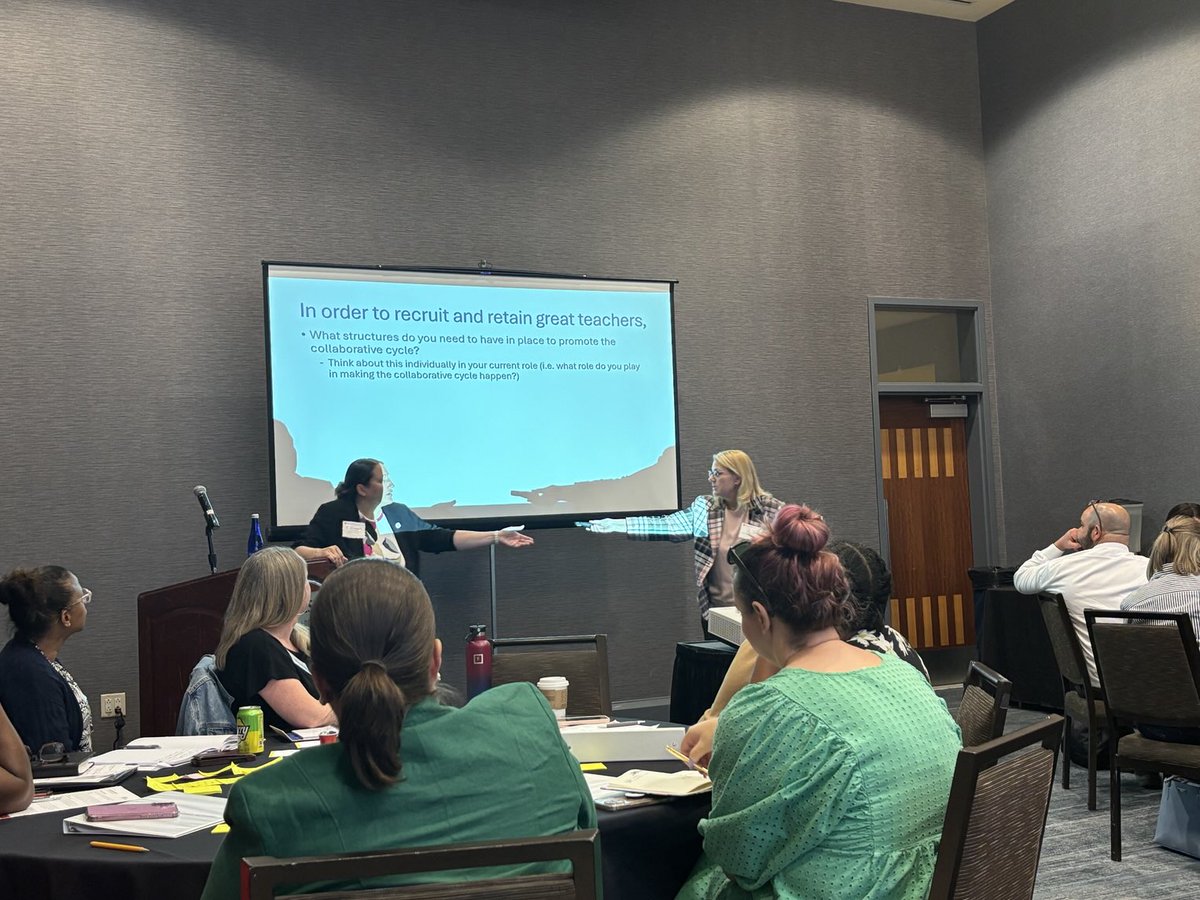abyrdwright's tweet image. Jo-el Cox, Multilingual Learner Coordinator (VDOE), and Dr. Terri Conrad, The Hunt Institute, share structures and supports to retain and recruit great teachers! @DrMCWallace @VDOE_News @GullyoftheSun