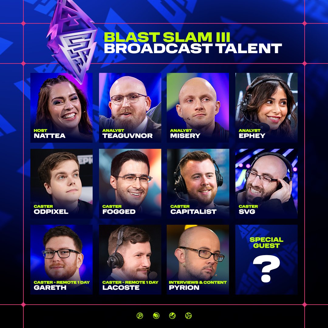 Please welcome your BLAST Slam III Talent 🎙️
