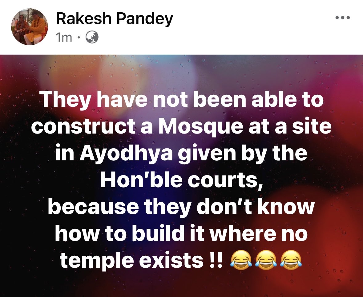 rakesh__pandey's tweet image. They have not been able to construct a Mosque at a site in Ayodhya given by the
Hon’ble courts, 
because they don’t know how to build it where no temple exists !! 😂😂😂