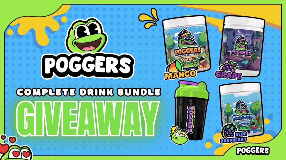 PoggersShop's tweet image. Poggers Complete Drink Bundle Giveaway!

To enter, perform these tasks via the link below:

🔁 Repost + Like 

✅ Follow @poggershop

Enter Here: vast.link/Poggers