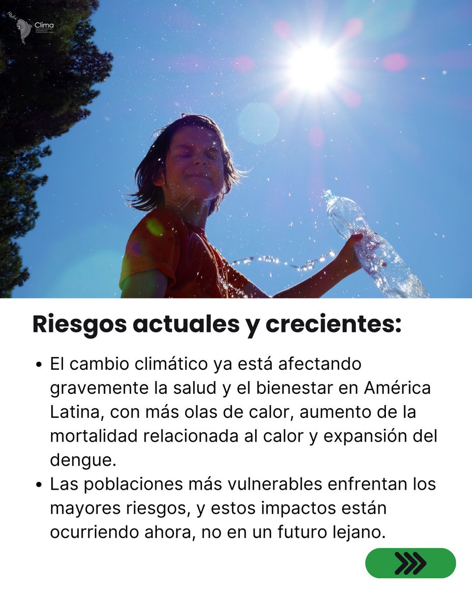 ClimaUpch's tweet image. 🌎🩺 Tenemos nuevo artículo sobre salud y cambio climático en América Latina

Los países latinoamericanos enfrentan riesgos crecientes para la salud y el bienestar debido al cambio climático, agravados por desigualdades sociales.

En esta publicación resaltamos: