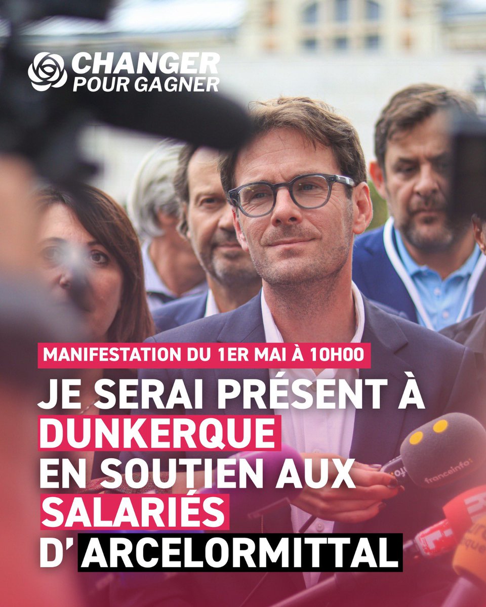 Demain 1er mai, je serai aux côtés des salariés d’ArcelorMittal à Dunkerque. Face aux menaces de licenciements, l’État doit agir avec volontarisme pour défendre les emplois et notre souveraineté industrielle. Les outils existent. On n'a pas tout essayé. Stop au laisser-faire !
