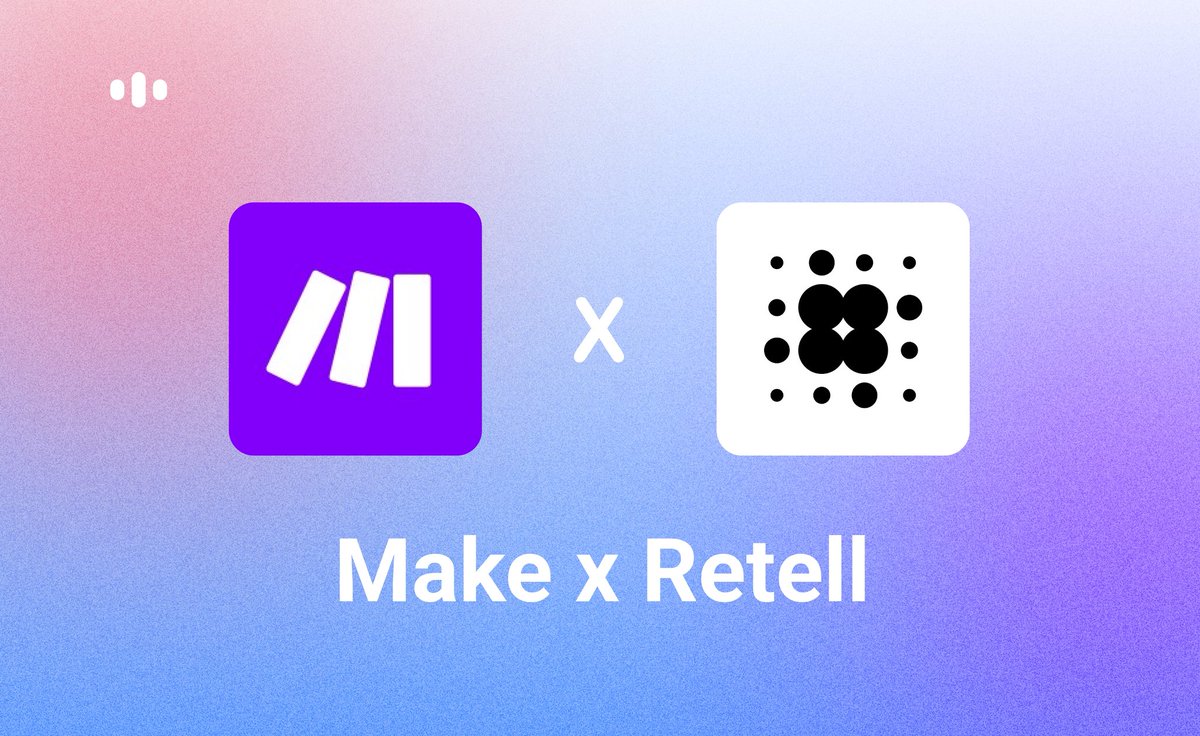 🚀 Retell AI + Make Official Integration is Live! 🛠️

Now you can:
🔗 Connect Retell AI to 1000+ apps
📞 Trigger actions from call conversations
⚙️ Batch-call leads, auto-call on form fills, and more

📲 See tutorial: retellai.com/integrations/m…