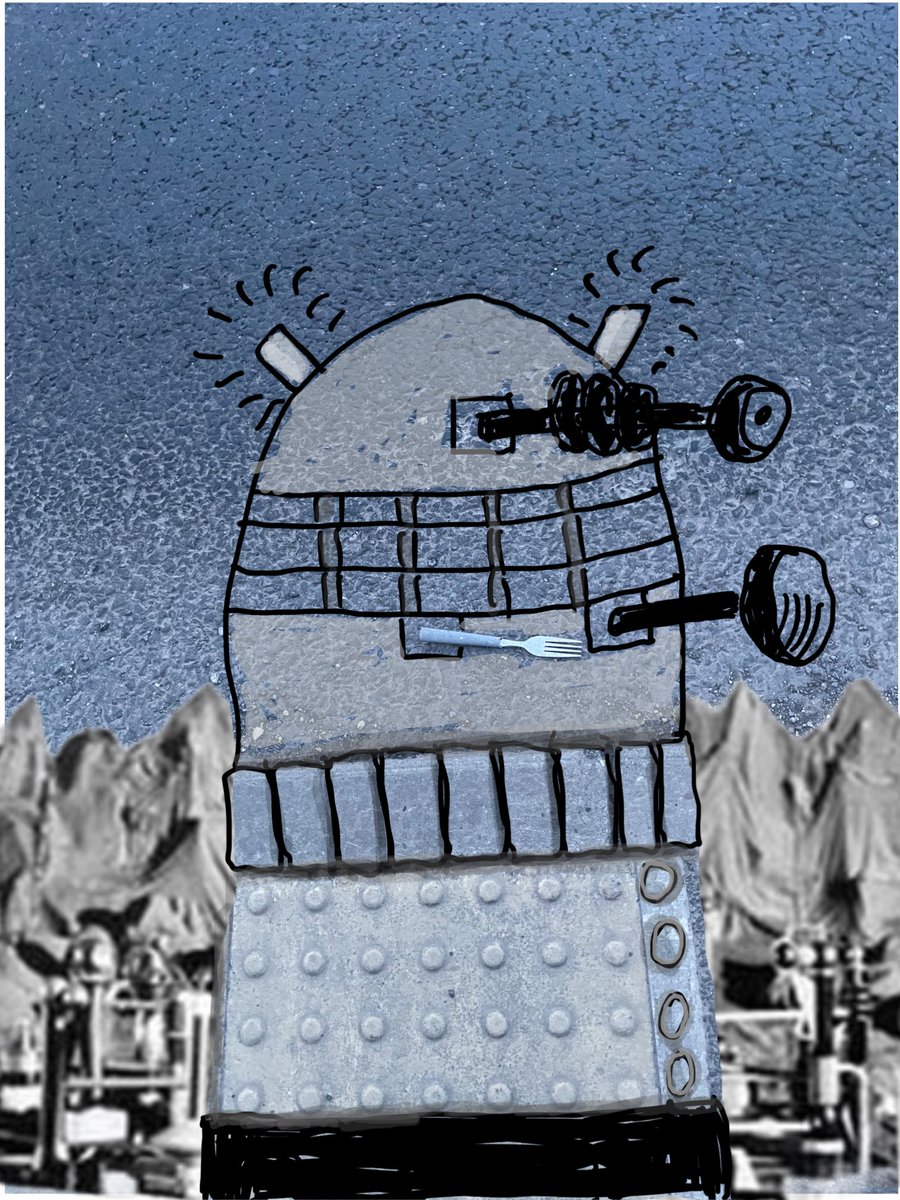 billherbert's tweet photo. @GBClarkson @IMcMillan @StreetCutlery I think we can see (once we switch off the cloaking field) that this is a rare view of a Catering Dalek. https://t.co/cBdFie0tuo