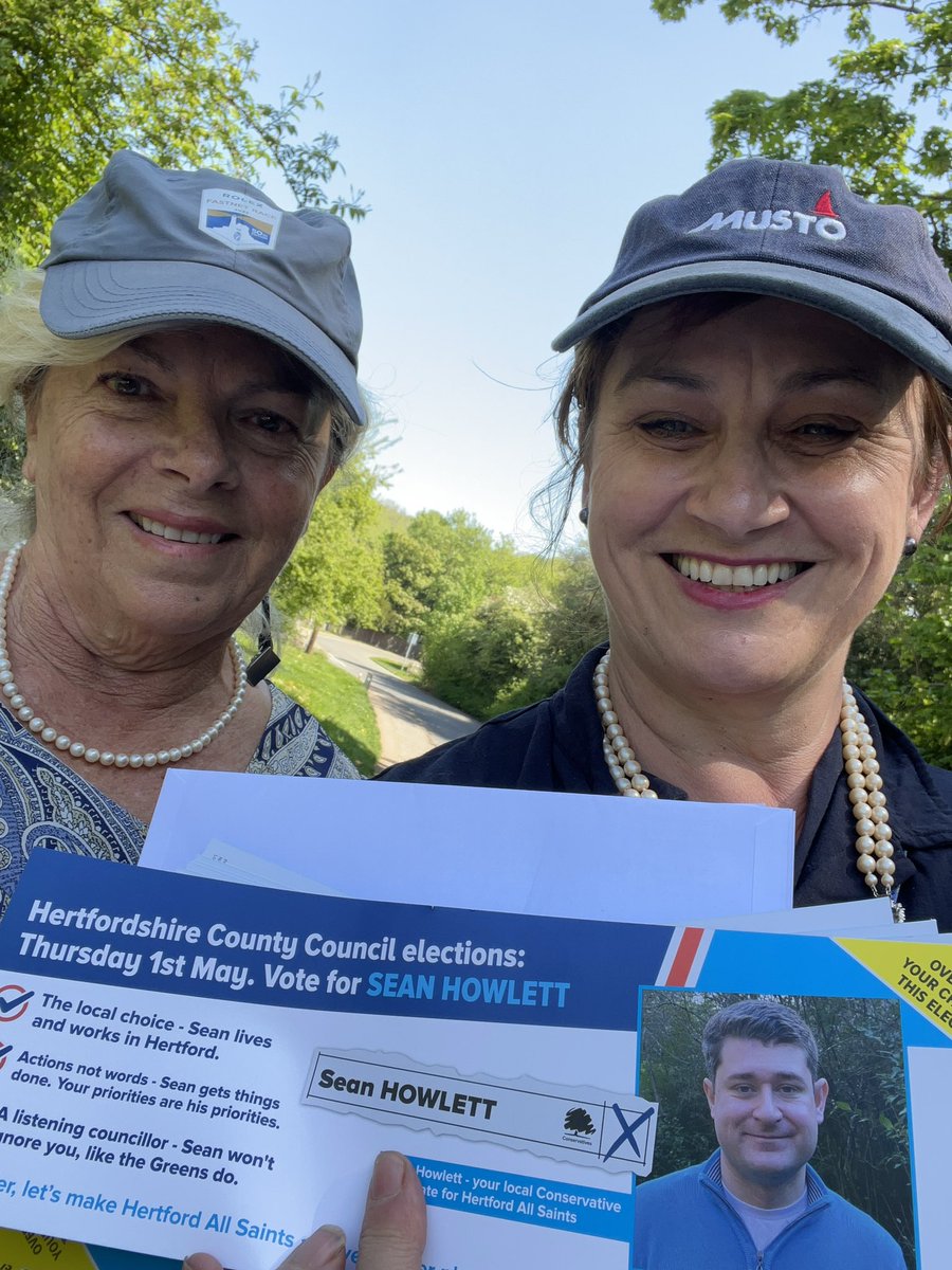 Out in support of great Conservative candidate Sean Howlett in Hertford for election day tomorrow! 
#HertfordAllSaints 

🗳️💙
<a href="/HertStortford/">Hertford & Stortford Conservatives</a> <a href="/Conservatives/">Conservatives</a>