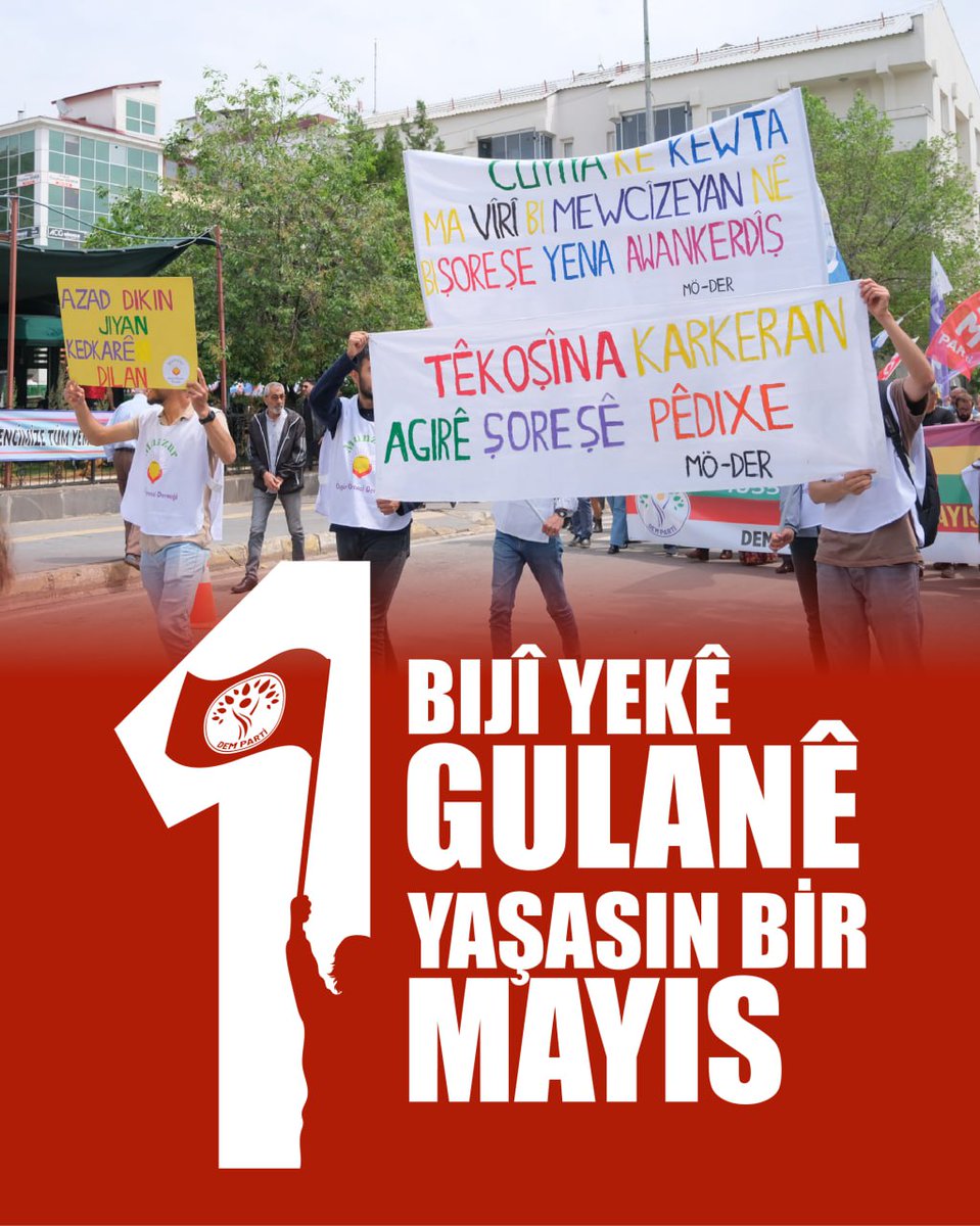 Bu coğrafyanın rüzgârıyla yoğrulmuş bir emekçi, ne yoksulluğa boyun eğer ne eşitsizliğe razı gelir.
Alınteri, hâlâ bu çürümüş düzene karşı en sahici kelimedir.

1 Mayıs, yalnızca direnişin değil, düş kurmanın da adıdır.

#Biciwîyo1êGulane
#BijîYekêGulanê
#Yasasın1Mayıs