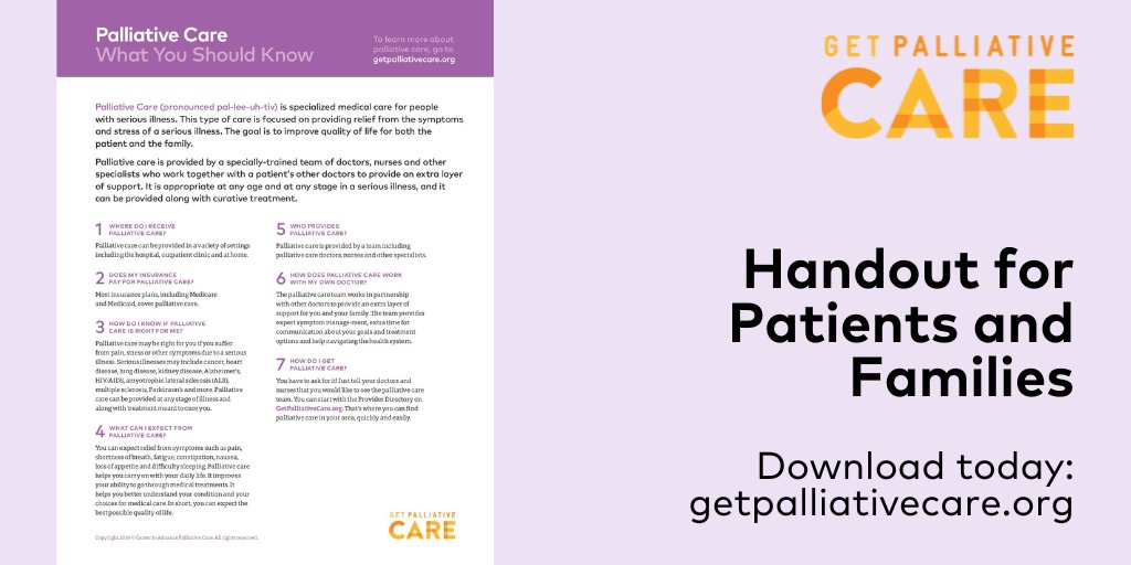 CAPC (@capcpalliative) on Twitter photo Patients and families can learn more by visiting CAPC’s patient and family website, <a href="/GetPalliative/">Get Palliative Care</a>. Resources include this downloadable handout titled 'Palliative Care: What You Should Know', available in English and Spanish
Download >>
getpalliativecare.org/handouts-for-p… Patients and families can learn more by visiting CAPC’s patient and family website, <a href="/GetPalliative/">Get Palliative Care</a>. Resources include this downloadable handout titled 'Palliative Care: What You Should Know', available in English and Spanish
Download >>
getpalliativecare.org/handouts-for-p…