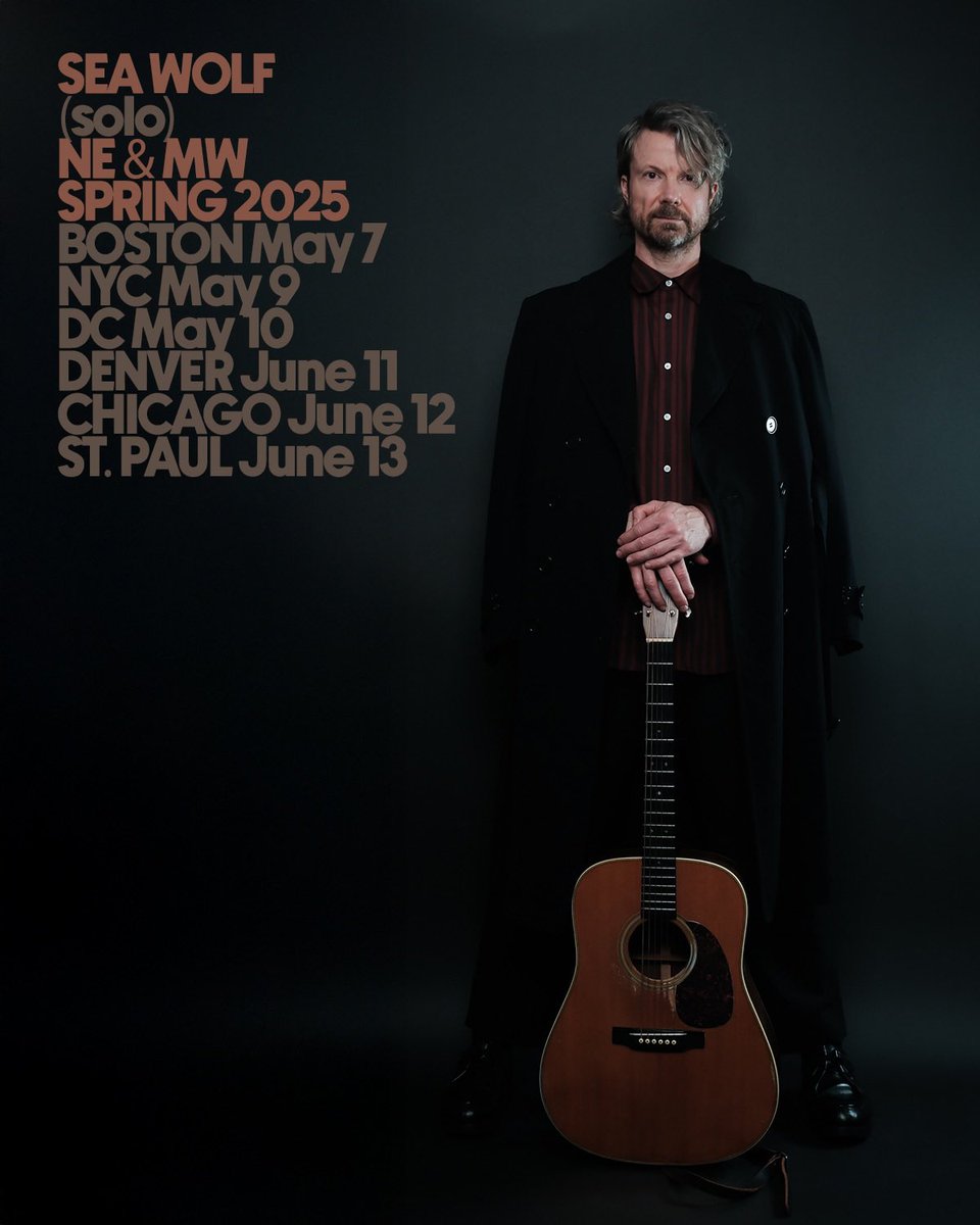 BOSTON and NYC still some tix remaining for next week’s solo shows. 

Get them here: linktr.ee/SeaWolfMusic

TUESDAY May 7 - Boston <a href="/CityWineryBOS/">City Winery Boston</a> w <a href="/gracegivertz/">Grace Givertz</a> 

FRIDAY May 10 - NYC <a href="/dromnyc/">DROM</a> w <a href="/AmyJayMusic/">amy jay music</a> 

SATURDAY May 11 - DC (sold out)
