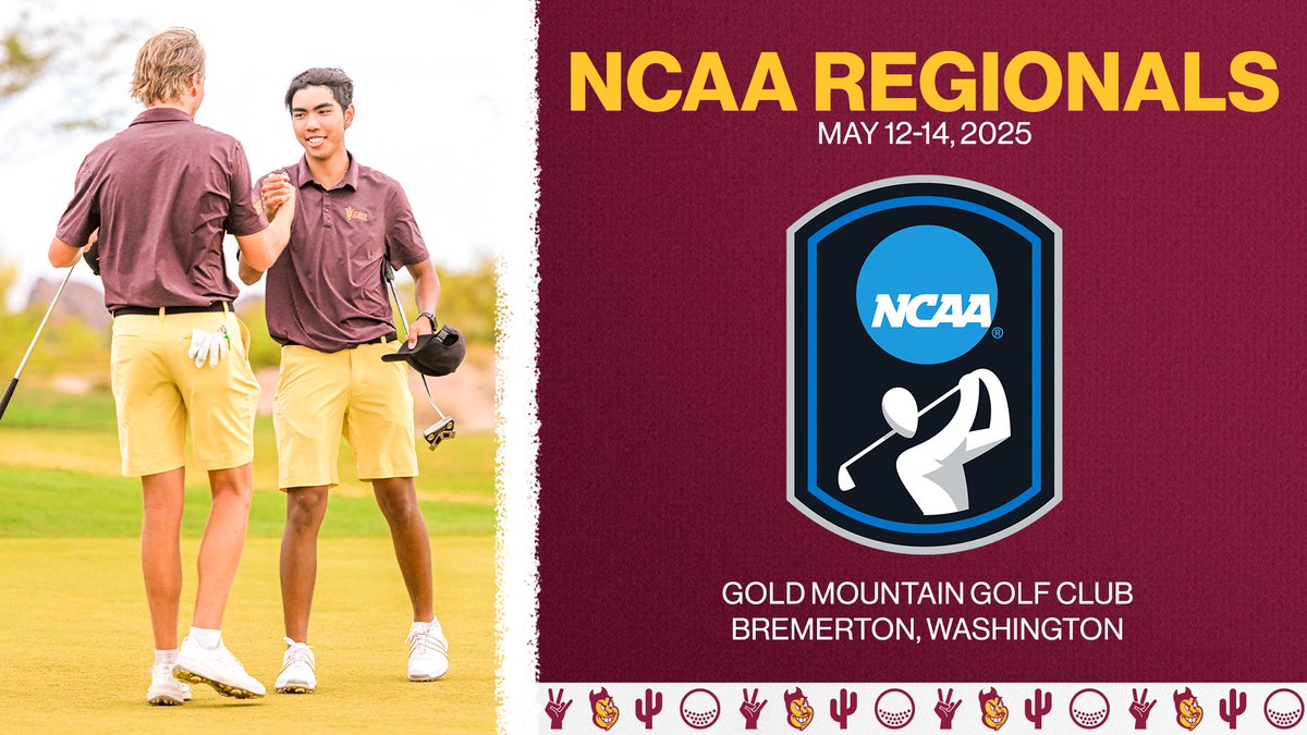 Sun Devil Men's Golf (@sundevilmgolf) on Twitter photo Our road runs through Bremerton 🛣️
Arizona State has earned a No. 1 seed in NCAA Regionals for a fourth year in a row and will play at Gold Mountain Golf Club in Bremerton, Washington
#ForksUp /// <a href="/TheSunDevils/">Arizona State Sun Devils</a> Our road runs through Bremerton 🛣️
Arizona State has earned a No. 1 seed in NCAA Regionals for a fourth year in a row and will play at Gold Mountain Golf Club in Bremerton, Washington
#ForksUp /// <a href="/TheSunDevils/">Arizona State Sun Devils</a>
