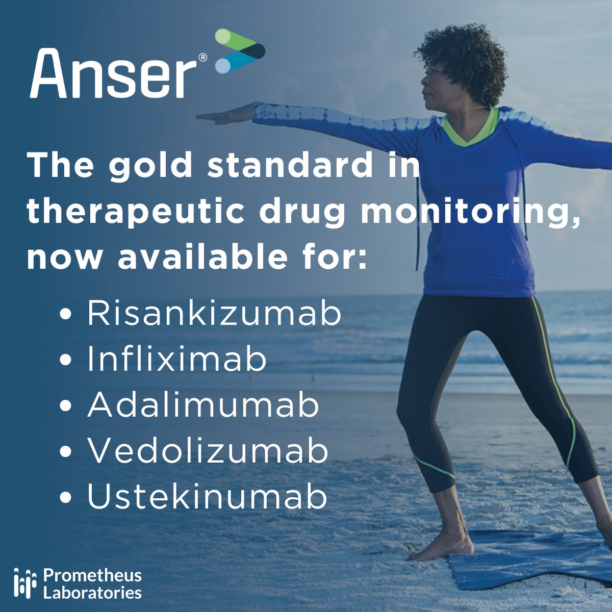 Our therapeutic drug monitoring (TDM) Anser menu, which includes assays for infliximab (IFX), adalimumab (ADA), ustekinumab (UST) and vedolizumab (VDZ), has expanded to include risankizumab (RZB). Learn more: prometheuslabs.com/anser/about-th…

#IBD #Gastroenterology #GITwitter