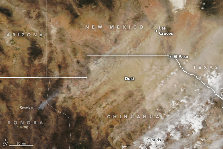 El Paso, Texas and the Borderplex region are experiencing one of the dustiest seasons since the 1930s Dust Bowl.

@nasa’s Aqua satellite captured this image of a dust storm on April 27, 2025, the 10th this year. The average is 1.8 storms per year. go.nasa.gov/44c9MqB