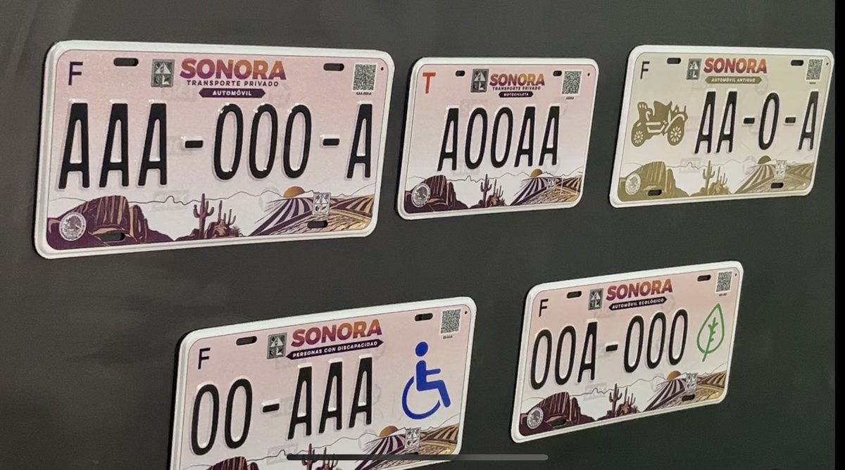 Así el nuevo diseño de placas vehiculares en #Sonora <a href="/hacienda_sonora/">Secretaría de Hacienda</a>