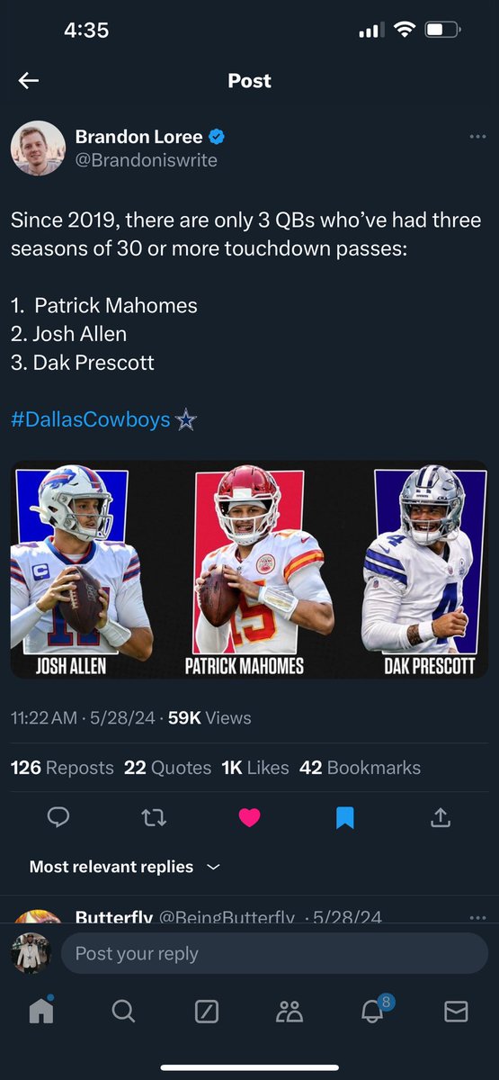 Tpars_boii's tweet image. The only argument you can say about dak is he doesn’t win in the playoffs.. that’s a TEAM thing lol dak is a good on the verge of great QB he doesn’t have elite talent but he has elite Production numbers and film do not lie he’s a top 5 QB in this league compare the numbers.