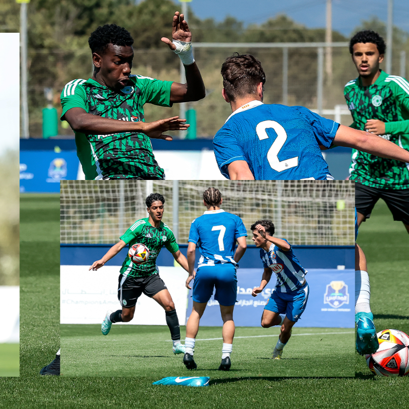 SSDFT_EN's tweet photo. 📸 𝐌𝐀𝐓𝐂𝐇 𝐆𝐀𝐋𝐋𝐄𝐑𝐘 | Future Falcons 🆚  @rcdespanyol_en 

#SaudiFutureFalcons 🇸🇦⚽ | @alabtalcup_ar