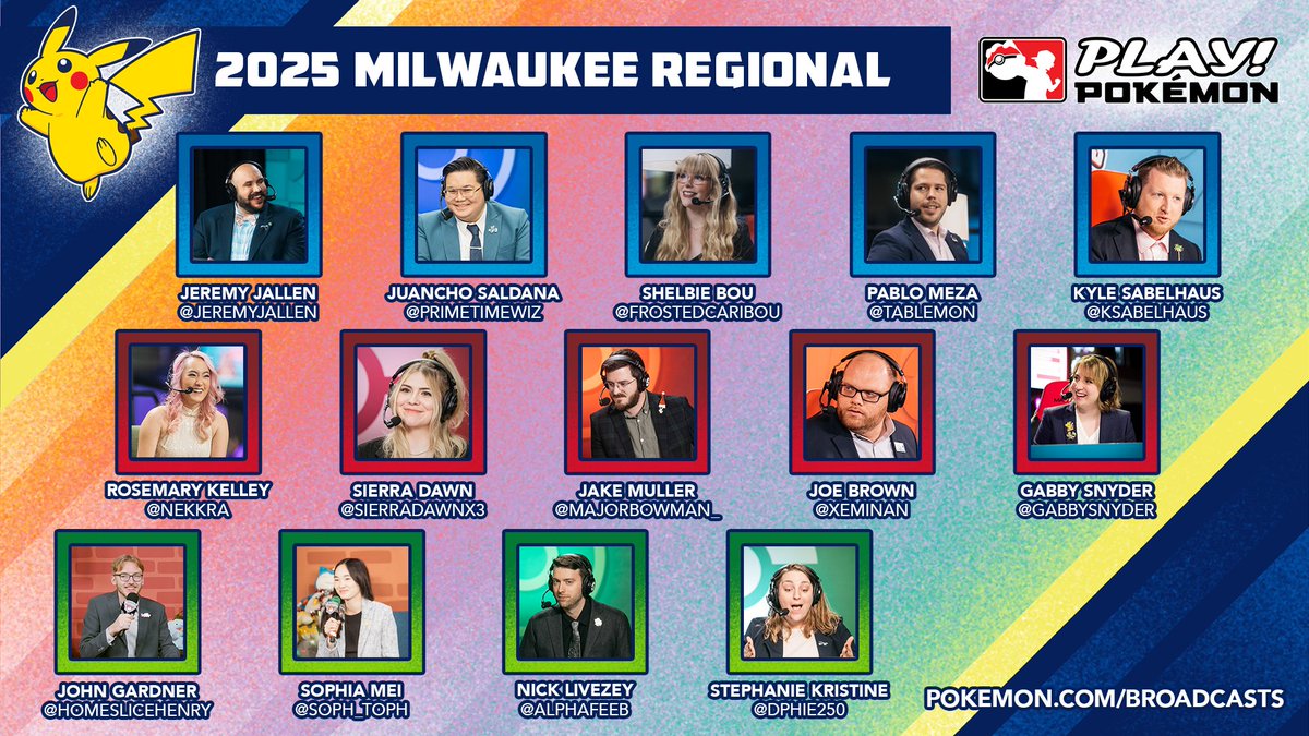 Get ready for another weekend of competitive Pokémon action! See who's joining us at the casters desk at the 2025 Milwaukee Regionals ⬇️