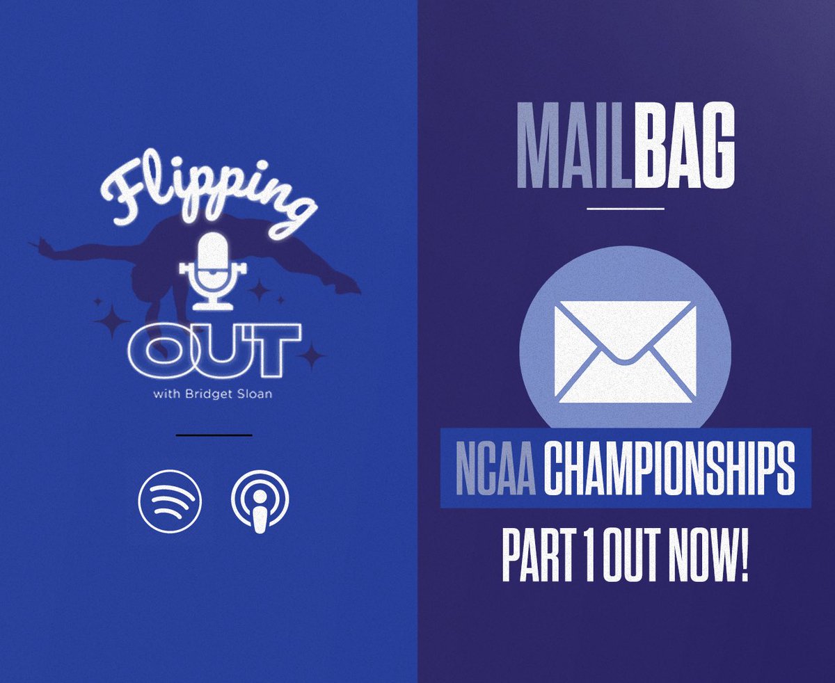 FlippingOut_Pod's tweet photo. 🤩 Bridget’s takeaways from NCAA Championships? 

You asked, so we’re doing a MAILBAG for our season finale of Season 3, answering all of your questions 📩   

Let us know what you want to talk about in the replies! https://t.co/vMQUvyw7N7