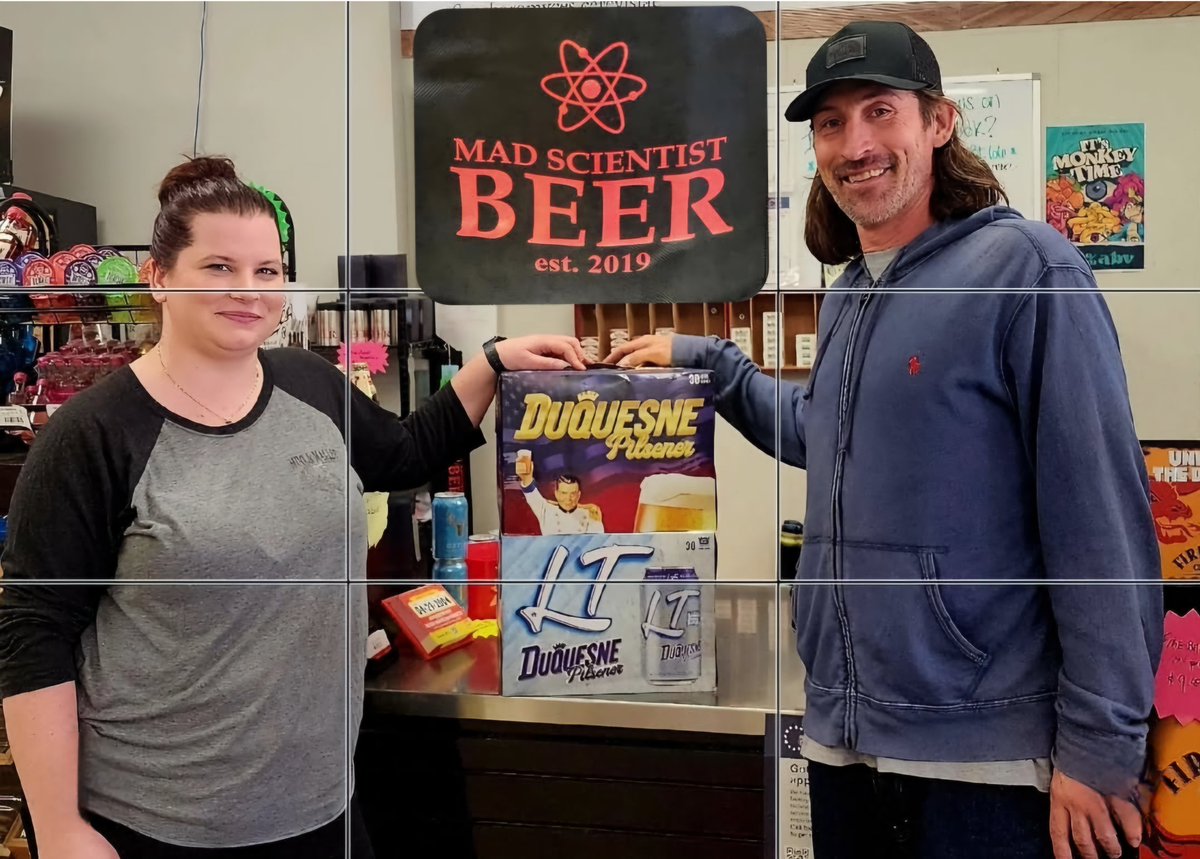 DuquesneBeer's tweet image. Hey Greensburg, PA
We just had the pleasure of visiting with Shelia and Anthony at Mad Scientist Beer on Rt. 66 
Another delivery of @DuquesneBeer is coming in tomorrow!

#ThankYou for ALL of the #Support &amp;amp; #LOVE ❤️ 
#GrabADuke #Beer #MadScientistBeer #TheBeerForTheAmericanWorker