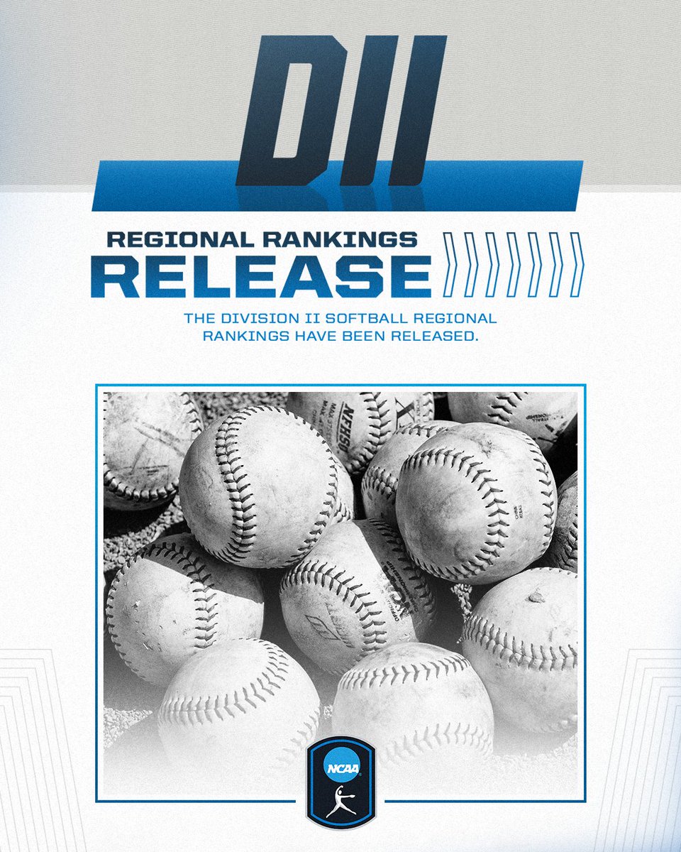 NCAA Division II (@ncaadii) on Twitter photo The last #D2SB regional rankings are live! 
Watch the selection show at 10 a.m. ET Monday at NCAA.com. The No. 1 seeds will be announced HERE within an hour of the show starting.
🔗 on.ncaa.com/0430D2SBrr3 The last #D2SB regional rankings are live! 
Watch the selection show at 10 a.m. ET Monday at NCAA.com. The No. 1 seeds will be announced HERE within an hour of the show starting.
🔗 on.ncaa.com/0430D2SBrr3
