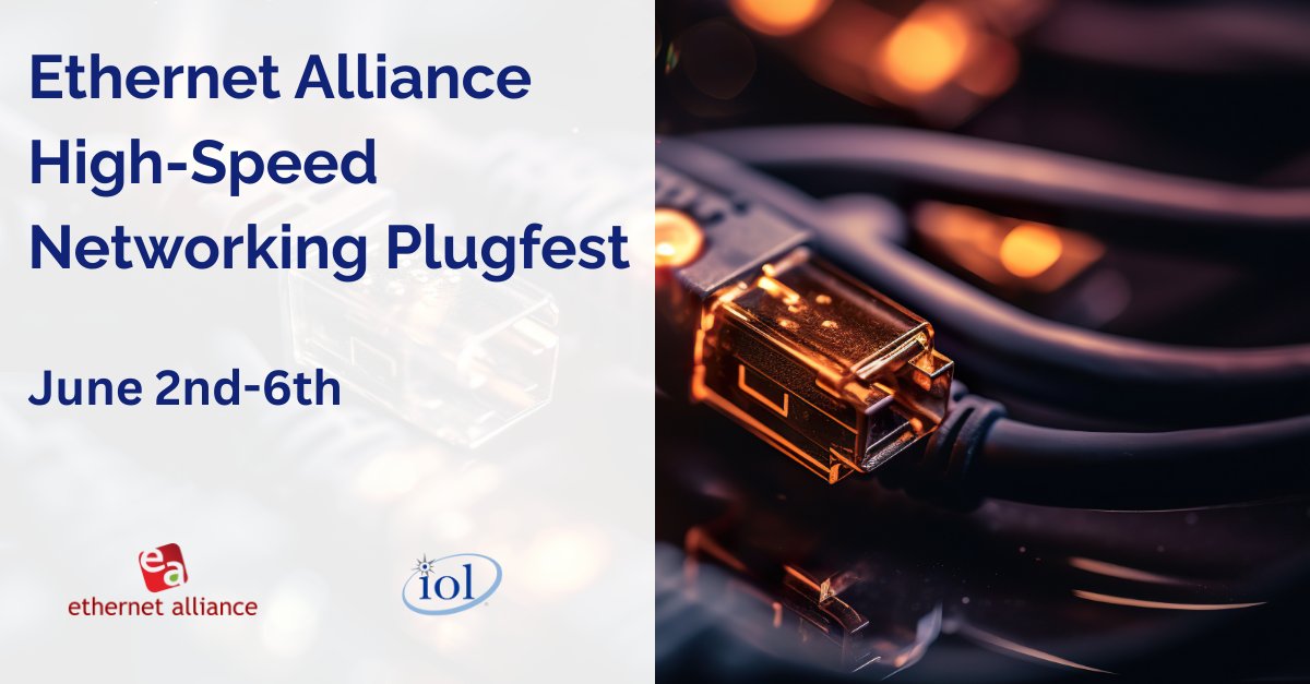 From June 2nd through the 6th the IOL will be hosting the Ethernet Alliance High-Speed Networking Plugfest! This Plugfest will help you improve the interoperability of a Ethernet ecosystem using Ethernet technology of 50G/100G/200G per lane testing. ➡️bit.ly/ea-iol-hsn