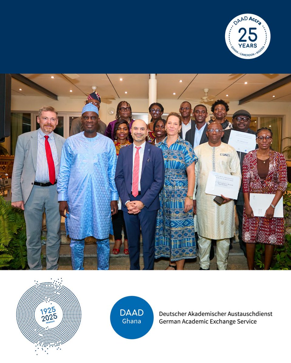 DAAD Ghana (@daad_ghana) on Twitter photo DAAD Research Ambassador programme for Ghana, Nigeria and Cameroon inaugurated. 
Read more via: daad-ghana.org/en/2025/04/29/…
#DAAD
#DAADGhana
#DAADAccra25
#ChangeByExchange DAAD Research Ambassador programme for Ghana, Nigeria and Cameroon inaugurated. 
Read more via: daad-ghana.org/en/2025/04/29/…
#DAAD
#DAADGhana
#DAADAccra25
#ChangeByExchange