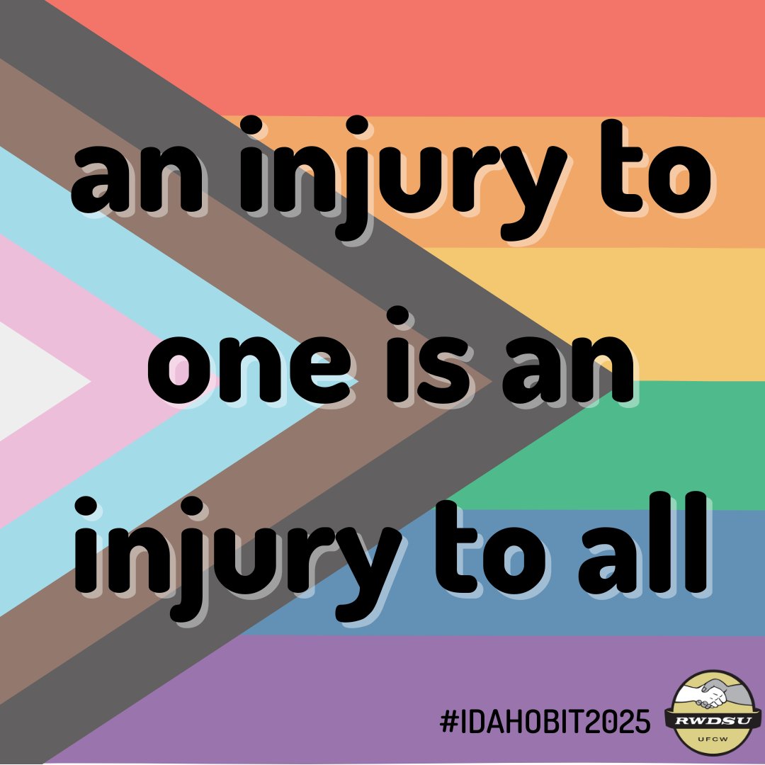 On this International Day Against Homophobia, Biphobia, and Transphobia, we reaffirm our commitment to protecting the rights of all marginalized workers. An injury to one is an injury to all! #IDAHOBIT2025