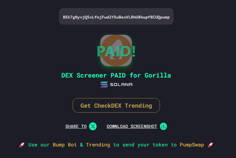 GASSITTT's tweet image. Dex has been paid ! #gorillacoin