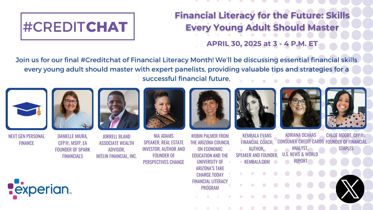 Do you have questions about credit? Let me answer them! Excited to be part of such an amazing panel as we answer all those burning questions 🔥 
#creditchat #credit #finances #FinancialLiteracy