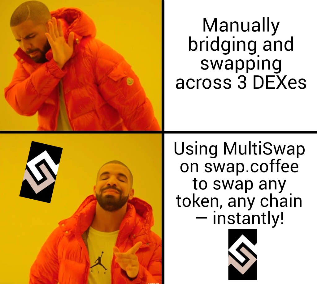 PearlDavid03's tweet photo. Tired of hopping across DEXes?
Meet MultiSwap on https://t.co/VcFTlwVUVv โ your one-stop solution to swap any token across multiple chains in seconds!
No bridging. No limits. Just smooth, secure swaps.
Try it now and feel the difference
#DeFi #MultiSwap @swap_coffee_ton https://t.co/m0Z3s506u5