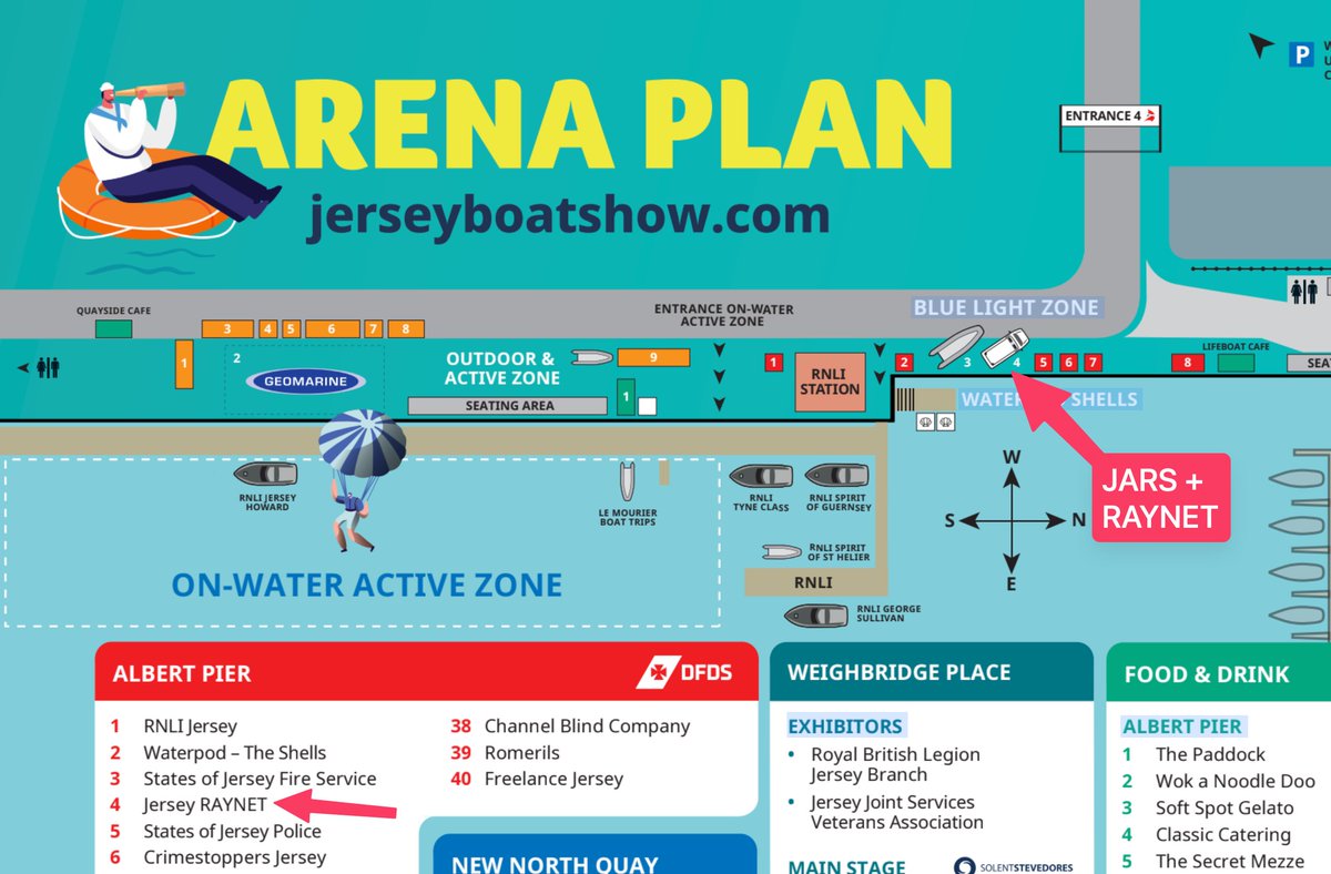 JerseyRAYNET's tweet image. JARS and Jersey Raynet will be at the Boat Show this weekend with the new Radiocomms Response Vehicle and a load of radio/tech on display. Come along to find out all about Radio Comms and tech in Jersey. We're stand 4 between the Fire Service and the Police on the Albert Pier.