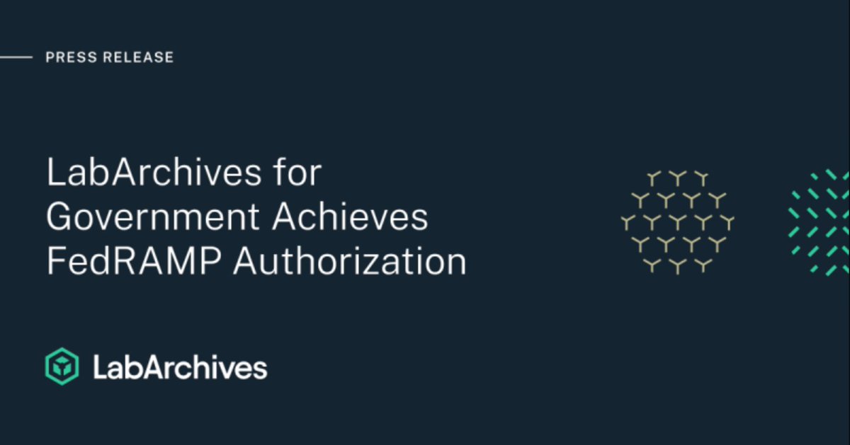 LabArchives's tweet image. 🚨 Big news: LabArchives for Government is now FedRAMP® Moderate Authorized!
Researchers in federal, state & local agencies can now access a secure, compliant platform for ELN, Scheduler & Inventory.
🔗 Learn more: dotmatics.com/news/labarchiv…
#FedRAMP #ELN #GovTech #DataSecurity
