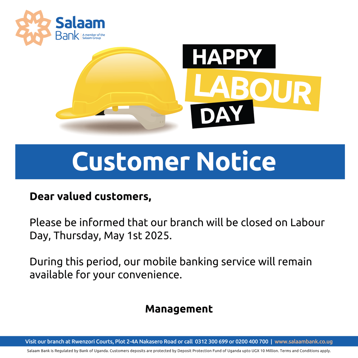 salaambank_ug's tweet photo. 📌Customer Notice https://t.co/ljPHhEYwel