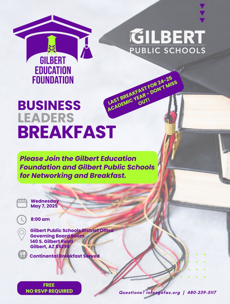 You're Invited: Final Business Leaders Breakfast of this School Year!  Don't Miss Out! - mailchi.mp/gefaz.org/augu…