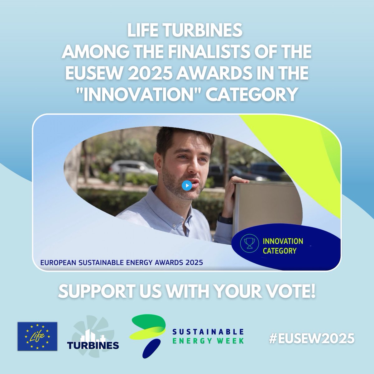 🚨 We’re FINALISTS at the #EUSEW2025 Awards – Innovation category! 🌍⚡️

<a href="/TurbinesLifeEu/">TURBINES LIFE PROJECT EU</a> turns excess pressure in water pipes into clean electricity 💧⚙️ — no emissions, no impact on quality.

🗳️ Vote by 1 June 👉 interactive.eusew.eu/awards/innovat…