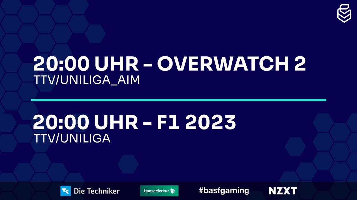 uniligaGG's tweet photo. 20:00 Uhr
WIR SIND LIVE 👇️👇️👇️👇️👇️

Overwatch 2 - 2. Spieltag

⚔️@munich_esports vs. @AkGamingeV
⚔️@LeipzigeSports vs. @404_uni_esports

📺️https://t.co/t22dQlAwNE
       
F1 2023 - Renntag #3
📺️https://t.co/XzUDIHzTPD https://t.co/Z2G4A6tMqz