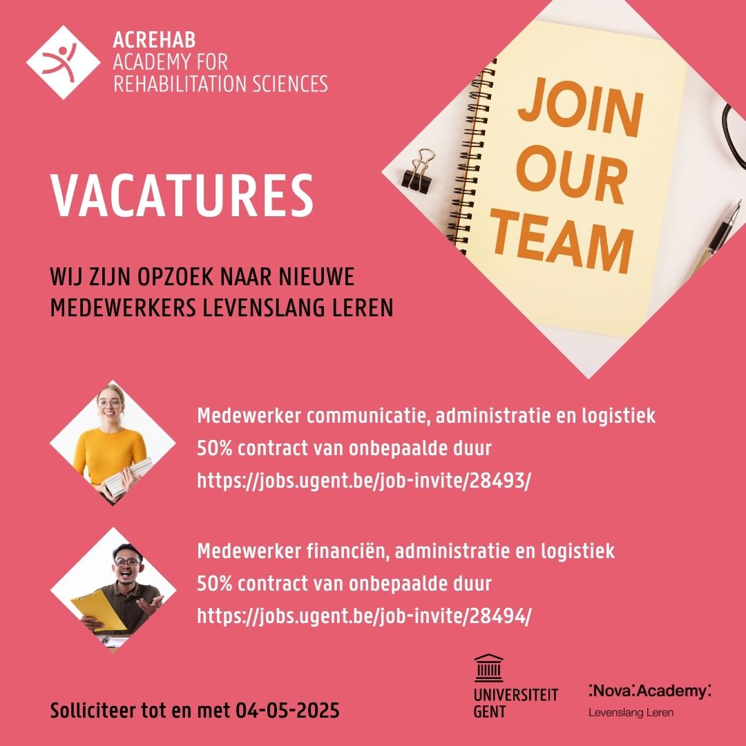 📢 Vacatures medewerkers levenlang leren (LLL) bij ACREHAB &amp; The Ghall aan Universiteit Gent!

👉 Medewerker LLL Communicatie, Administratie &amp; Logistiek jobs.ugent.be/job-invite/284…
👉 Medewerker LLL Financiën, Administratie &amp; Logistiek:  jobs.ugent.be/job-invite/284…