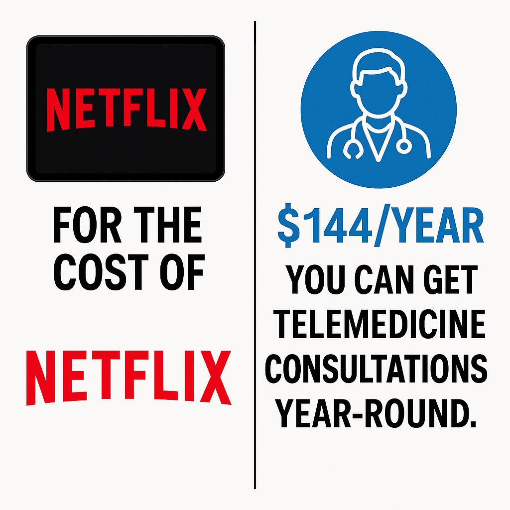 Text2MD's tweet image. 🚨 LIMITED SPOTS WON’T LAST LONG 

For the cost of a Netflix subscription, you can have a real doctor in your corner all year.

Just $144/year = 1 telemedicine consultation each month via secure text.
No insurance. No waiting rooms.
Text (973) 847-2280 to get started.…