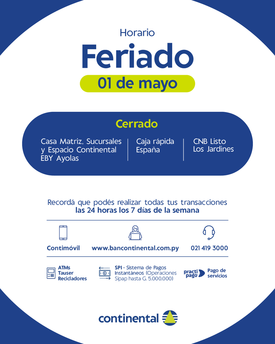 Conocé nuestro horario de atención para este feriado 🕐