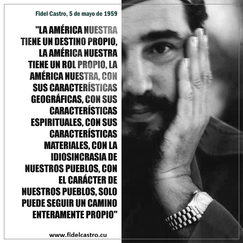 📅5 de mayo de 1959 🎙️#FidelCastro: “La América nuestra tiene un destino propio, la América nuestra tiene un rol propio, la América nuestra con la idiosincrasia de nuestros pueblos, solo puede seguir un camino enteramente propio”.

👉bit.ly/2HLsUTm