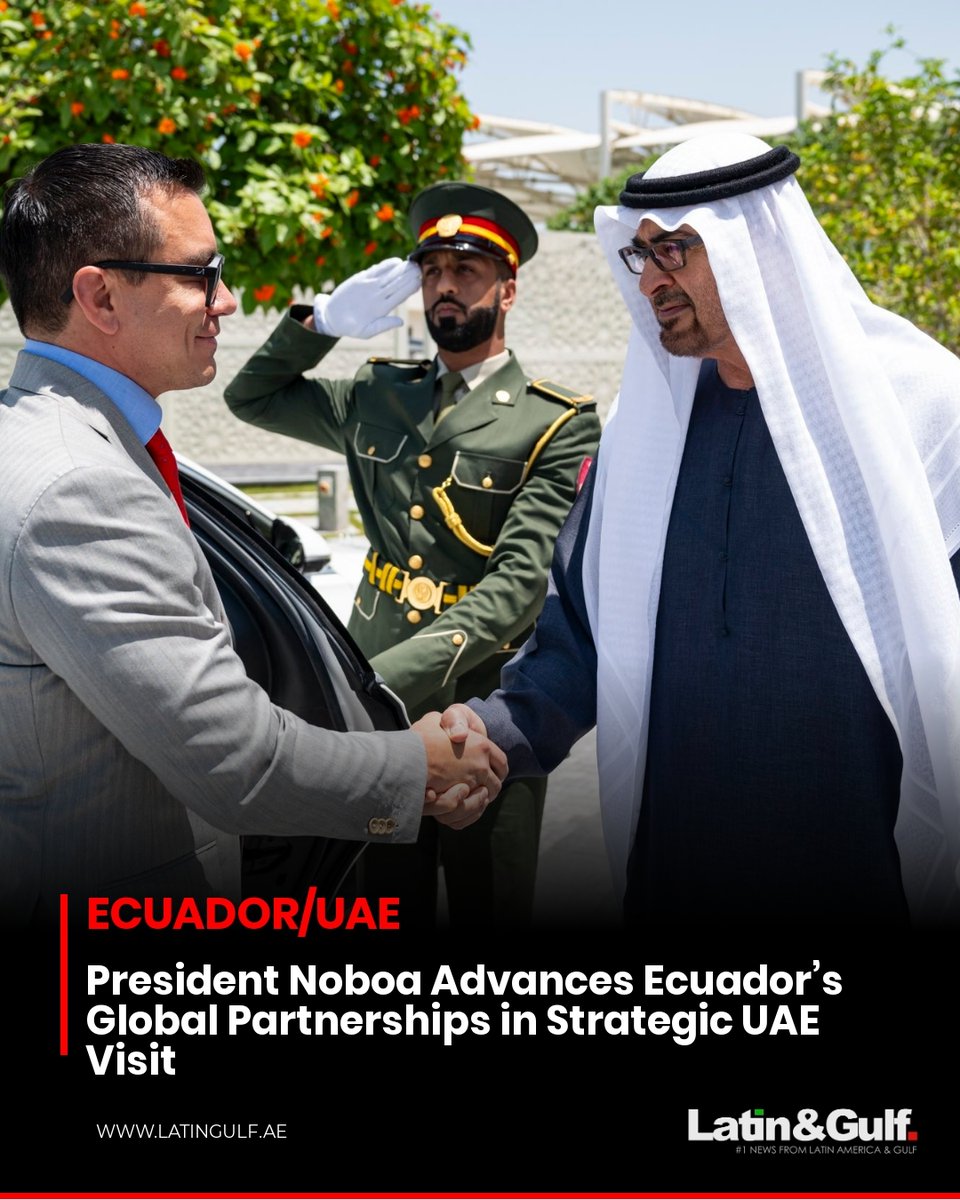 🇪🇨🇦🇪 President <a href="/DanielNoboaOk/">Daniel Noboa Azin</a> met with UAE President Sheikh Mohamed bin Zayed in Abu Dhabi to boost ties in trade, energy, tourism &amp; sustainability. Ecuador is stepping onto the global stage — bold, open for business, and ready to lead.
#Ecuador #UAE
