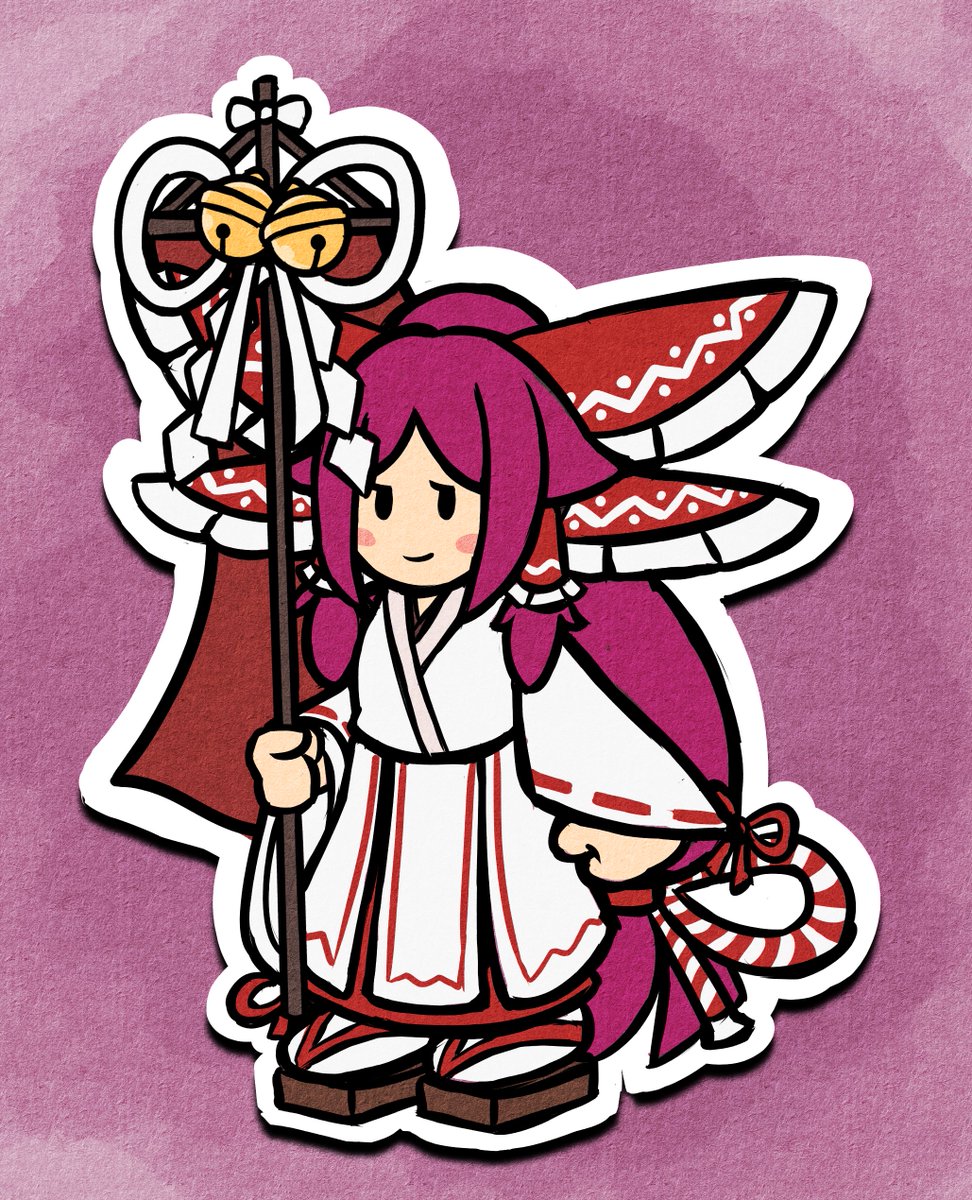 mcsquiddies's tweet photo. saw some people interpreting her with PC-98 Reimu's hair color and decided to make a quick recolor.... i think it suits her more https://t.co/v5SrAAAxKt