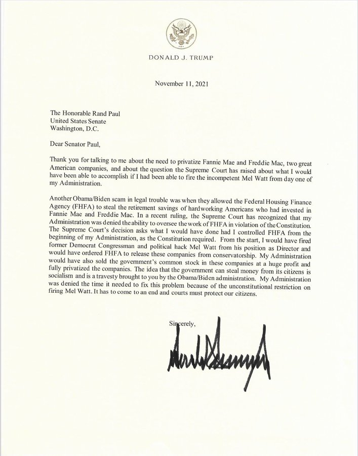 G Buckman (@g_buckman) on Twitter photo Bill <a href="/pulte/">Pulte</a>, <a href="/POTUS/">President Donald J. Trump</a> MADE THIS PROMISE⬇️on Nov. 11, 2021.
Fannie Mae $FNMA & Freddie Mac $FMCC long-term shareholders have waited thru an unwarranted 17 yr long CONservatorship, it's NOW time he KEPT his PROMISE to RELEASE THEM and UPLIST them to the $NYSE!💪🇺🇸🏘️
<a href="/SecScottBessent/">Treasury Secretary Scott Bessent</a> Bill <a href="/pulte/">Pulte</a>, <a href="/POTUS/">President Donald J. Trump</a> MADE THIS PROMISE⬇️on Nov. 11, 2021.
Fannie Mae $FNMA & Freddie Mac $FMCC long-term shareholders have waited thru an unwarranted 17 yr long CONservatorship, it's NOW time he KEPT his PROMISE to RELEASE THEM and UPLIST them to the $NYSE!💪🇺🇸🏘️
<a href="/SecScottBessent/">Treasury Secretary Scott Bessent</a>