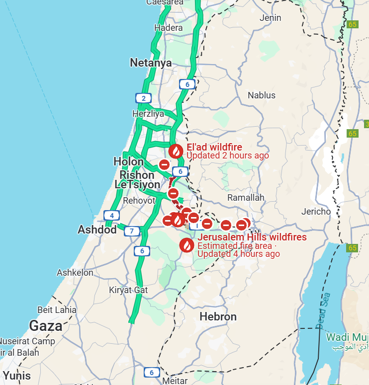 Amazing how wildfires are limited to Israel proper non in the Palestinian areas of the West Bank