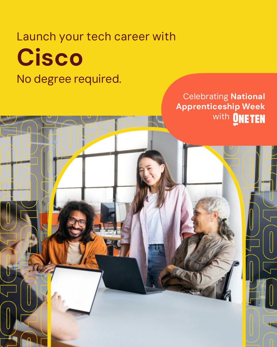 Creating tech pathways for skilled talent—no degree required. <a href="/Cisco/">Cisco</a>'s Apprenticeship Program offers hands-on learning, mentorship &amp; real-world experience. It’s a launchpad for the future. Proud to build a #SkillsFirst future together. 

 #ApprenticeshipWeek