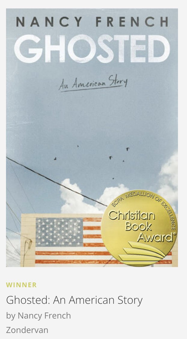 Nancy French (@nancyafrench) on Twitter photo I tried to write GHOSTED as honestly and unflinchingly as possible... and in spite of all the angst and drama (and my admission that God baffles and confounds me) it won this year's Christian Book AwardÂź! <a href="/Zondervan/">Zondervan Publishers</a> 
Order here or wherever! shorturl.at/bklzH I tried to write GHOSTED as honestly and unflinchingly as possible... and in spite of all the angst and drama (and my admission that God baffles and confounds me) it won this year's Christian Book AwardÂź! <a href="/Zondervan/">Zondervan Publishers</a> 
Order here or wherever! shorturl.at/bklzH