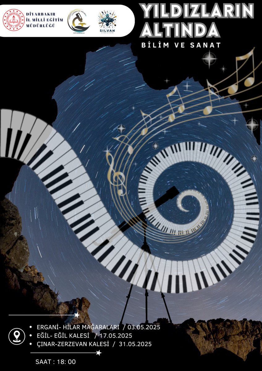 Bilim ve Sanat Yıldızların Altında Buluşuyor!

Müdürlüğümüz koordinesinde, Yenişehir ve Silvan Bilim ve Sanat Merkezleri  iş birliğiyle düzenlenen “Yıldızların Altında Bilim ve Sanat Festivali” başlıyor!

Gökyüzünün büyüsüyle bütünleşen piyano konserleri ve astronomi gözlem
