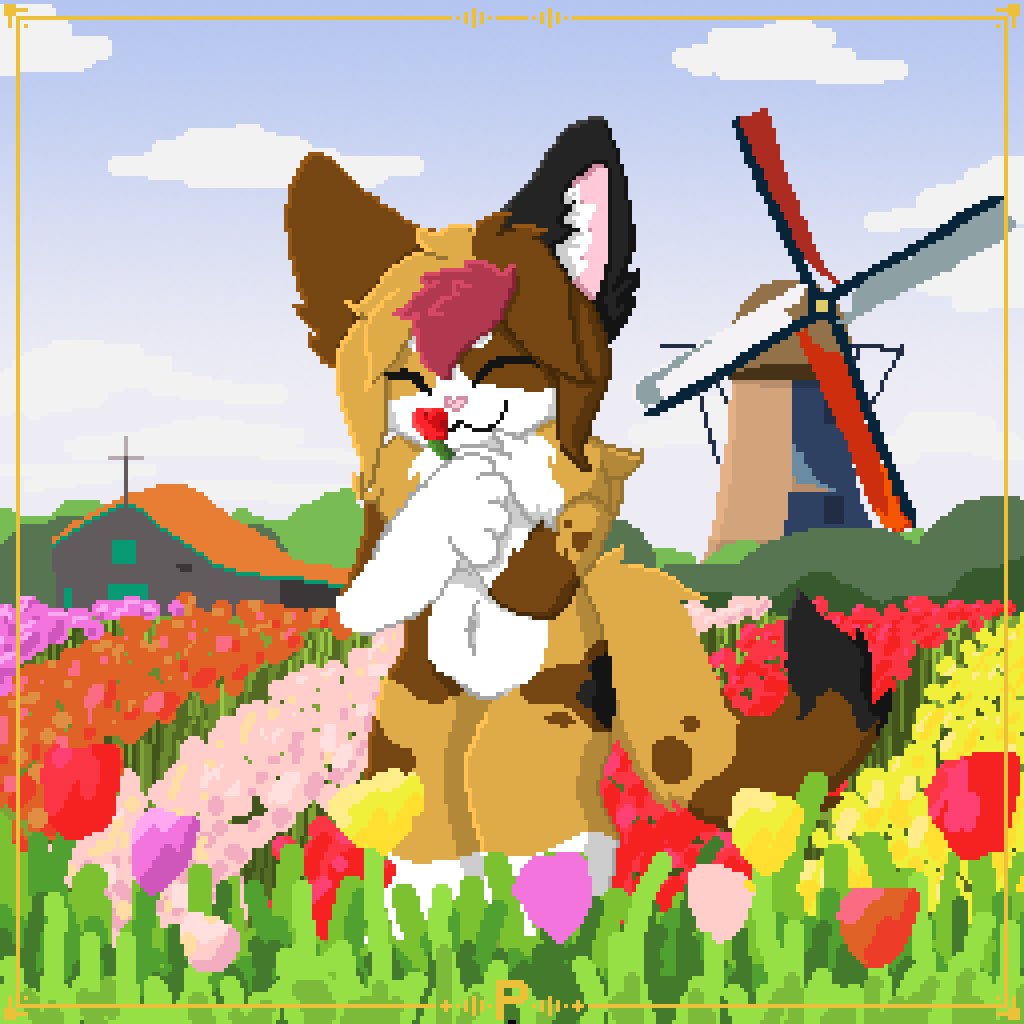 I recently did some pixelart! Every once in a while I like to give it a try, it’s so much fun ^^
Art of my good friends  <a href="/Vanela_01/">Vanela</a> <a href="/CyberDiWolf/">Cyber Di Wolf ~ Floof King</a> and also one of myself :3
#furryart #furry