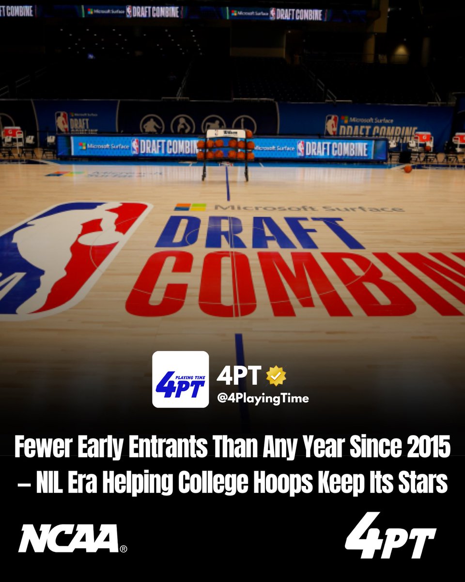 4PT (@4playingtime) on Twitter photo Latest: The 2025 NBA Draft early-entry list features just 106 players — the lowest total in a decade, per <a href="/DraftExpress/">Jonathan Givony</a>.
That’s a massive drop from the 363 early entrants in 2021, the final draft class before the NIL era began.
A major win for college basketball, as more top Latest: The 2025 NBA Draft early-entry list features just 106 players — the lowest total in a decade, per <a href="/DraftExpress/">Jonathan Givony</a>.
That’s a massive drop from the 363 early entrants in 2021, the final draft class before the NIL era began.
A major win for college basketball, as more top