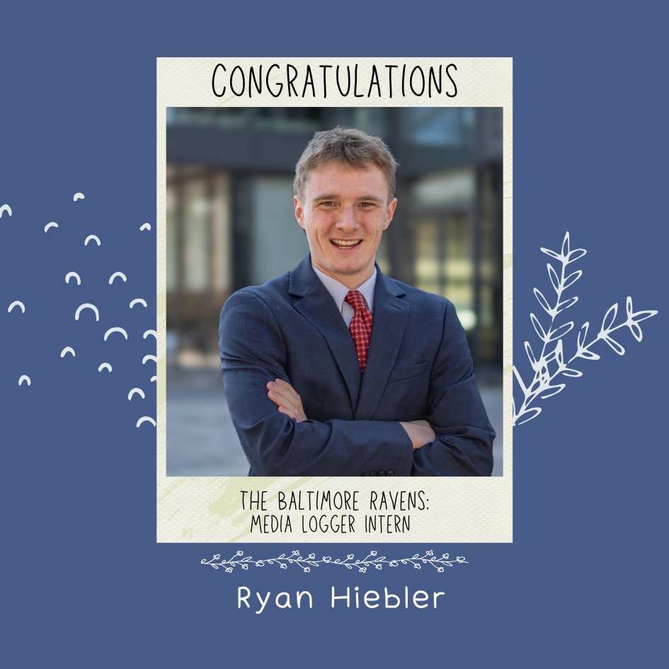 Congratulations to Communication and Media student, Ryan Hiebler '26!

Ryan will be interning as a media logger for The Baltimore Ravens starting in June✨